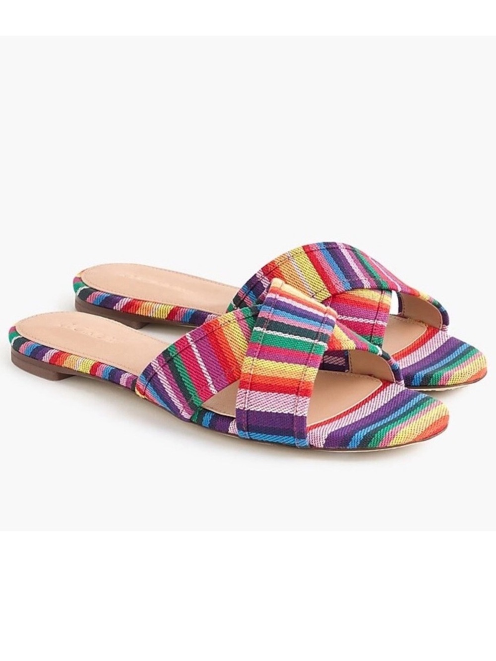 J.Crew Multistripe Cora Crisscross Sandals Women’s Size 9.5 Colorful Strappy